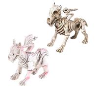 Décoration d'Halloween - Figurine de nain de jardin - Tête de mort