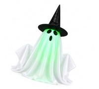 Décoration d'Halloween flottante avec son intégré | Activation tactile, lueur verte, affichage suspendu sans fil pour entrée de fenêtre, porche, fête