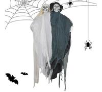 Décoration d'Halloween Ghost - Vintage Horror Bride Groom Prop | Expressions effrayantes avec accessoires sonores, squelette pour patio, jardin, maison, mur intérieur, fenêtre extérieure, affichage