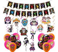 Décoration d'Halloween Jour des morts - Décorations El Día de los Muertos Décorations Jour des morts à suspendre Décorations Bannière Banderole Ballons El Día de los Muertos Fête Plafond Décoration