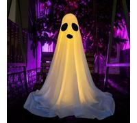 Décoration d'Halloween lumineuse fantôme debout avec lumières LED, décorations d'Halloween en plein air, décorations de vacances, fantômes effrayants et lumineux pour porte d'entrée, porche, cour