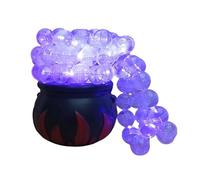 Décoration d'Halloween Outdoor | 14,5 cm Halloween Hexenkessel | Hexentopf Sweetness Holder | Chaudière en PVC créative avec lumière UV, 80 balles, espace pour les bonbons pour les fêtes d'Halloween e