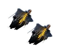 Décoration d'Halloween robuste et réglable avec éclairage LED pour intérieur et extérieur, affichage hanté, alimentation par batterie, décoration de fantômes flottants