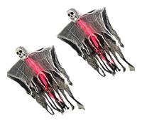 Décoration d'Halloween robuste et réglable avec éclairage LED pour intérieur et extérieur, affichage hanté, alimentation par batterie, décoration de fantômes flottants