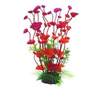 Décoration d'herbe d'eau d'aménagement paysager artificielle en plastique réutilisable pour aquarium rouge et exécution exquise Bien géré
