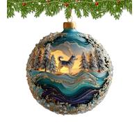 Décoration d'histoire de Noël en acrylique avec loup 2D avec Père Noël et | Décoration de Noël pour le salon, les fenêtres, les entrées, Thanksgiving, les fêtes d'anniversaire, les bureaux