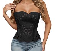 Décoration d'histoire médiévale - Élégant costume de cosplay dans une robe corset à lacets pour femme - Tenue décontractée - Printemps été - Mode automne - Cosplay, Noir , XXL