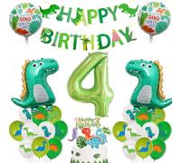 Décoration Dinosaure 4 Ans Garçon - Ballon, Guirlande Joyeux Anniversaire, Dino Ballons