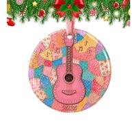 Décoration d'instrument de musique | Acrylique 2D | Décoration de guitare | Acrylique léger, impression HD double face vive | Décoration d'instrument de musique en forme de cœur rose | Pré-cordé