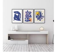 Décoration d'intérieur abstraite sur toile peinture Henri Matisse nu bleu affiches impression murale décoration 40x50cmx3 sans