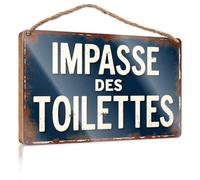 Décoration d'intérieur amusante pour porte explorant l'impasse des toilettes Panneau en bois Décoration murale amusante (23 x 35 cm)