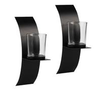 Décoration d'intérieur Appliques de Bougie murales, 2 pièces, Supports d'arc en Fer Noir pour Table Basse