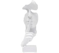 Décoration d'intérieur blanche - Statue de visage - Moderne - Abstrait - Statue de silence en or - Statue de collection pour salon, chambre à coucher, bureau, maison, bureau