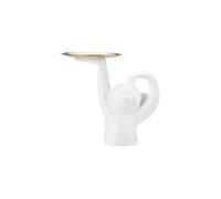 Décoration d'Intérieur Crazy Monkey en Résine avec un Plateau Blanc