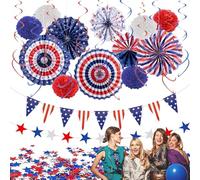 Décoration d'intérieur du 4 juillet - Décoration festive | Bannières de jour de l'indépendance, pour la maison, le bureau, l'appartement, le café, l'école, la cour, le porche, le défilé de rue, le