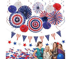 Décoration d'intérieur du 4 juillet - Décoration festive | Bannières de jour de l'indépendance, pour la maison, le bureau, l'appartement, le café, l'école, la cour, le porche, le défilé de rue, le