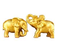 Décoration d'intérieur Feng Shui Éléphant Chinois en Laiton Ornement Bonne Chance et Richesse Éléphant pour la prospérité et la Protection au Bureau à Domicile Une Paire