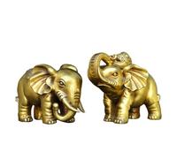 Décoration d'intérieur Feng Shui Éléphant Chinois en Laiton Ornement Bonne Chance et Richesse Éléphant pour la prospérité et la Protection au Bureau à Domicile Une Paire