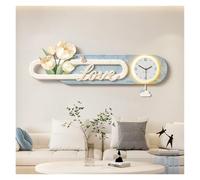 Décoration d'intérieur Grande applique murale avec horloge et télécommande | Applique murale d'horloge murale d'art(Blue,XL)