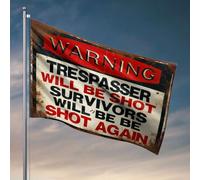 Décoration d'intérieur Hommes Avertissement : Trespasser Will Be Shot. Drapeaux de chambre pour gars Décorations pour la cuisine (30 x 45 cm)