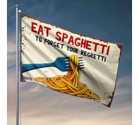 Décoration d'intérieur Men Eat Spaghetti To Forget Your Regretti Drapeaux de chambre pour gars Décorations pour la cuisine (152 x 244 cm)