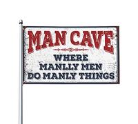 Décoration d'intérieur « Men Where Manlly Men Do Manly Things » Drapeau Camper Décorations pour l'intérieur des garçons (120 x 180 cm)