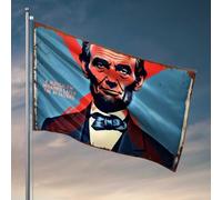 Décoration d'intérieur pour homme Abraham Lincoln : A Jerusalem Ordained Later At Taizers Drapeau rétro pour chambre à coucher (60 x 90 cm)