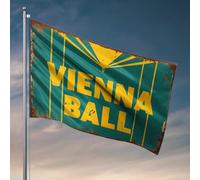 Décoration d'intérieur pour homme, affiche de boule de Vienne vintage avec motif de drapeau Sunburst, décoration de chambre à coucher, décoration de porte (30 x 45 cm)