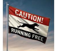 Décoration d'intérieur pour homme Attention : drapeau de chien en cours d'exécution libre Automne Décoration de jardin Drapeaux de jardin pour l'extérieur (152 x 244 cm)