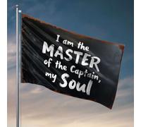 Décoration d'intérieur pour homme avec inscription « I Am The Master Of The Captain, My Soul. » Drapeau amusant pour adolescents (60 x 90 cm)