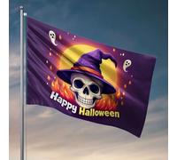 Décoration d'intérieur pour homme Happy Halloween! Drapeau Accessoires de piscine Accessoires Bar Stuff pour homme (60 x 90 cm)