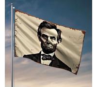 Décoration d'intérieur pour homme Illustration vintage d'Abraham Lincoln. Drapeau Accessoires de piscine Accessoires Bar Stuff For Man Cave (152 x 244 cm)