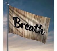 Décoration d'intérieur pour homme Le mot « Breath» est imprimé sur l'image. Drapeau décoratif pour homme, grotte, garage, décoration pour homme (152 x 244 cm)