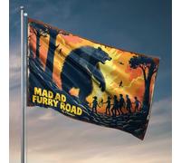 Décoration d'intérieur pour homme Mad Furry Road : A Wild Adventure Through The Woods Drapeau extérieur à suspendre Décoration amusante pour collège (152 x 244 cm)
