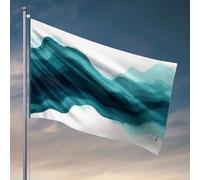 Décoration d'intérieur pour homme Motif vague abstraite dans les tons de bleu. Drapeau Accessoires de piscine Accessoires Bar Stuff For Man Cave (60 x 90 cm)