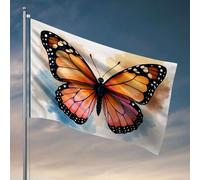 Décoration d'intérieur pour homme, papillon coloré avec ailes orange, rose et noires. Drapeau Accessoires de piscine Accessoires de bar pour caverne d'homme (120 x 180 cm)