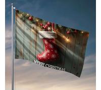 Décoration d'intérieur pour homme Une chaussette de Noël rouge avec cadeaux à l'intérieur. Drapeau cool Poster Drapeaux Accessoires de bureau pour hommes (152 x 244 cm)