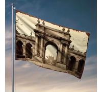Décoration d'intérieur pour homme Une grande arche en pierre avec colonnes et statues Drapeau cool Poster Drapeaux Accessoires de bureau pour hommes (30 x 45 cm)