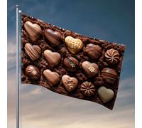 Décoration d'intérieur pour homme Une variété de chocolats en forme de cœur avec des motifs complexes. Drapeau cool Poster Drapeaux Accessoires de bureau pour hommes (152 x 244 cm)