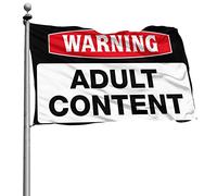 Décoration d'intérieur pour hommes, avertissement contenu adulte, drapeau, campeur, décorations pour l'intérieur pour les garçons (30 x 45 cm)