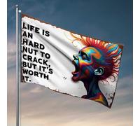 Décoration d'intérieur pour hommes : un drapeau coloré pour la célébration de la détermination - Décoration à suspendre - Décoration amusante pour collège (30 x 45 cm)