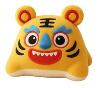 Décoration d'intérieur Tigre en tissu fait main, Cloth Tiger Plush Doll New Year Mascot Traditional Chinese Multicolor 20cm(Yellow)