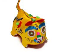 Décoration d'intérieur Tigre en tissu fait main, Handmade Tiger Head Pillow Multicolor Chinese Folk Craft Cushion For Home Sofa Bed(Yellow)