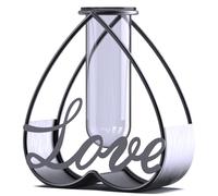 Décoration d'intérieur, vases à Fleurs avec Cadre en Fer, vases de Centre de Table en Verre pour Fleurs séchées et Fleurs artificielles, Vase à Fleurs géométriques en métal, vases Transparents