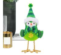 Décoration d'oiseau de la Saint-Patrick - 20 x 15 x 8 cm Figurine d'oiseau vert, décoration de table de vacances, charme vert Holiday Fortune-Inspired Design | Pour la maison Bureau Festival