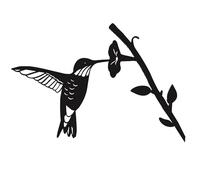 Décoration d'oiseaux en métal,en fer forgé noir sur la silhouette de jardin d'animaux de branche | Décoration de jardin de silhouette