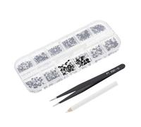 Décoration D'ongles en Cristaux Noirs pour Manucure DIY Élégante | Plastique, Bois et Acier Inoxydable, Décorations Soi-même, Accessoires Nail Art Ongles, Usage Manucure Style Aléatoire