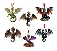 Décoration Dragon de Noël Pendentif Décoratif Saisonnier en Acrylique 2D | Décoration Suspendable Sapin De Noël En 6 Pièces Pour Maison Bureau Appartement Hôtel École Jardin