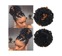 Décoration Dreadlocks synthétiques Afro Puff Hair Chignon Faux Locs Clip In Drawstring Pony Tail Postiches Extension(1B-27)