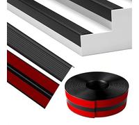 Décoration du bord de l'escalier, Marches d'escalier antidérapantes, protection de bord d'escalier autocollante en caoutchouc, multicolore, plusieurs tailles(Schwarz,50inch)